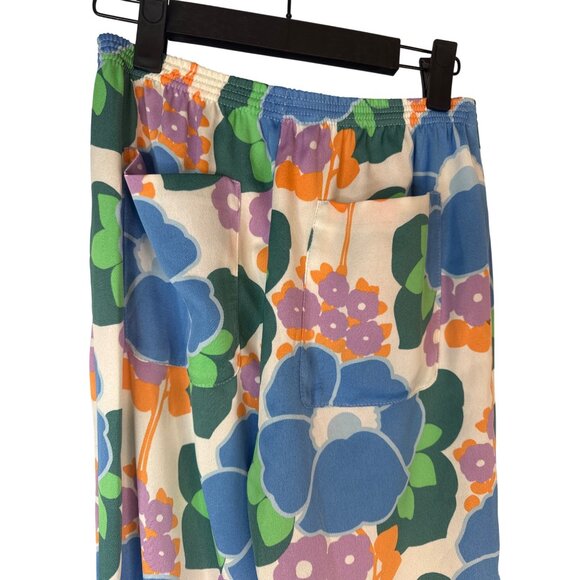 2/$30 Zara XS Wide-Leg Floral Print Pants Elastic Waist - Picture 6 of 14